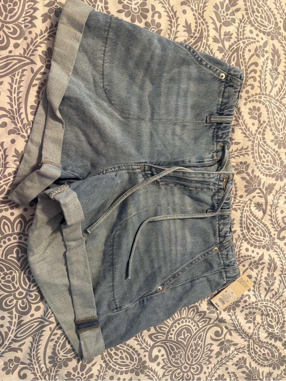 Target Light Blue Denim Boyfriend Shorts with Drawstring